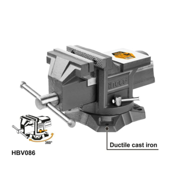 Тиски поворотные с наковальней INGCO HBV086 150мм 0