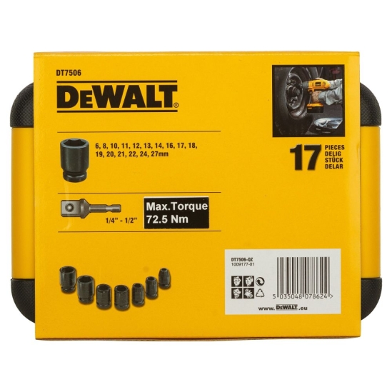 Набор торцевых головок 9шт DeWALT EXTREME IMPACT DT7507-QZ 1