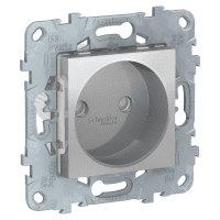 Розетка 1-х Schneider Electric Unica New б/з со/ш алюминий NU503330