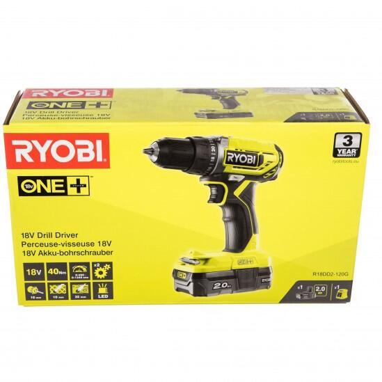 Дрель-шуруповерт аккумуляторная Ryobi R18DD2-120G 0