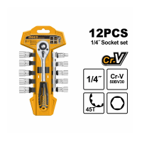 Набор торцевых головок с трещоткой INGCO HKTS14122 INDUSTRIAL 1/4"