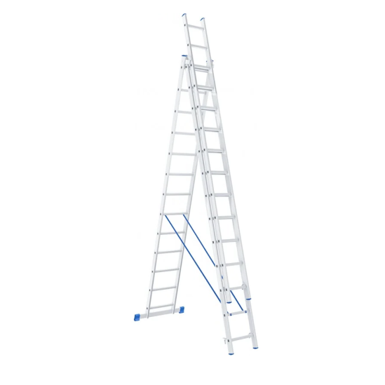Алюминиевая трехсекционная лестница СИБРТЕХ 97823  0